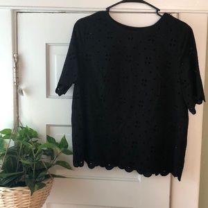 Black eyelet top from Who What Wear